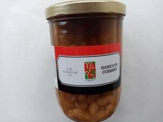 Grand bocal d'haricots cuisinés